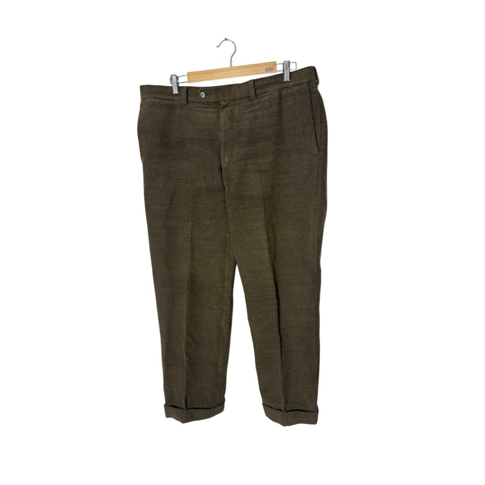 Jack Victor Flat Front brown corduroy Pants‎ Size 36 US Armando  100% Wool